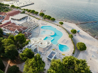 Villas Rubin beach and pools from above