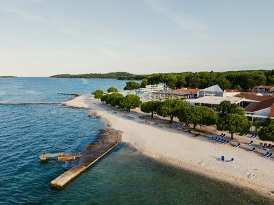 The main beach and sun loungers