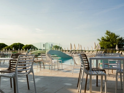The poolside bar terrace